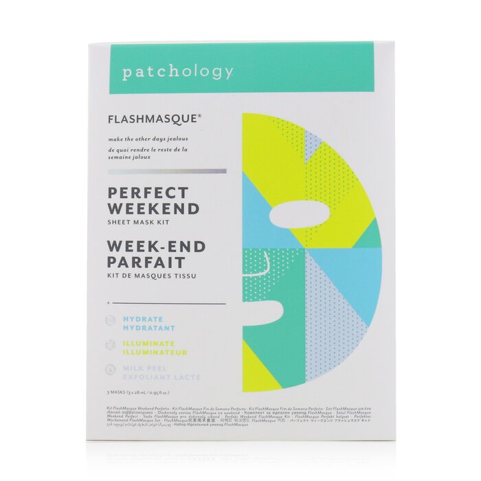 FlashMasque 5-Минутная Тканевая Маска - Perfect Weekend Набор Тканевых Масок: (Увлажняющая, Осветляющая, Молочный Пилинг) 3pcs