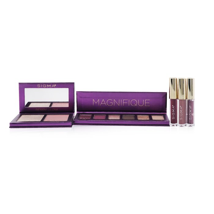 Magnifique Набор для Макияжа (1x Набор Теней для Век + 1x Berry Glow Румяна Дуо + 1x Adored Мини Набор для Губ + Сумка) Picture Color