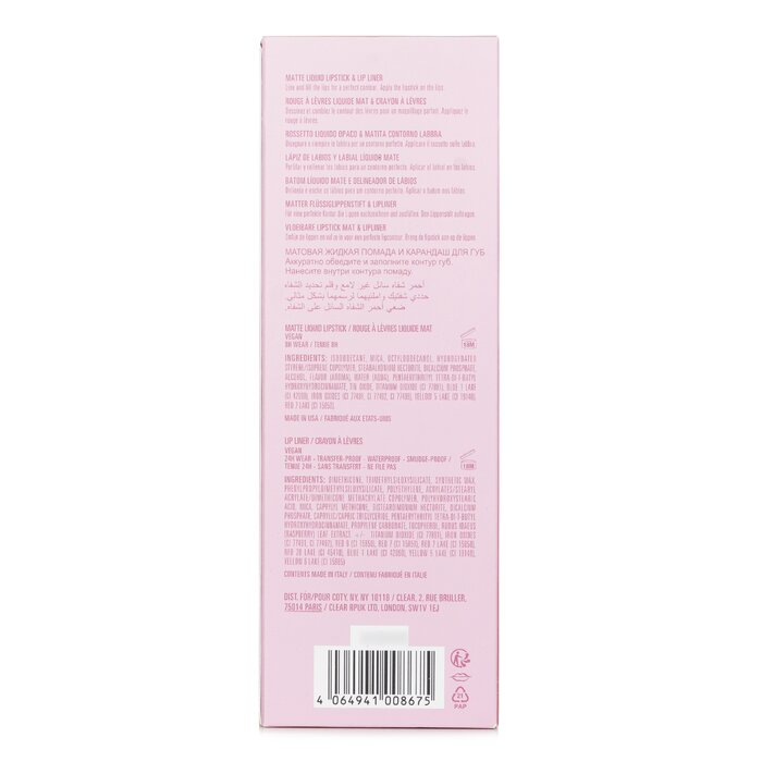 Matte Lip Kit: Matte Liquid Lipstick 3ml + Lip Liner 1.1g 2pcs