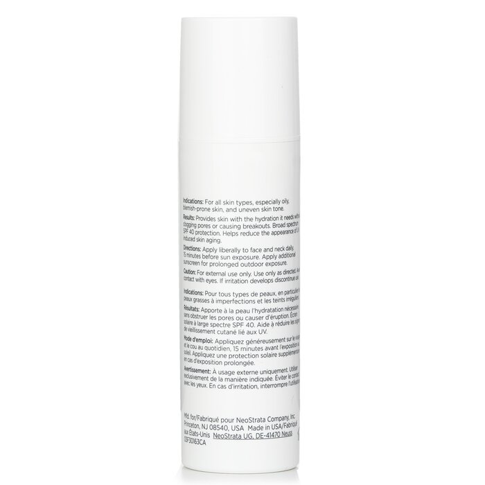Увлажняющий лосьон с SPF 40 для лица Neostrata, 50 мл с гликолевой кислотой и экстрактом бамбука