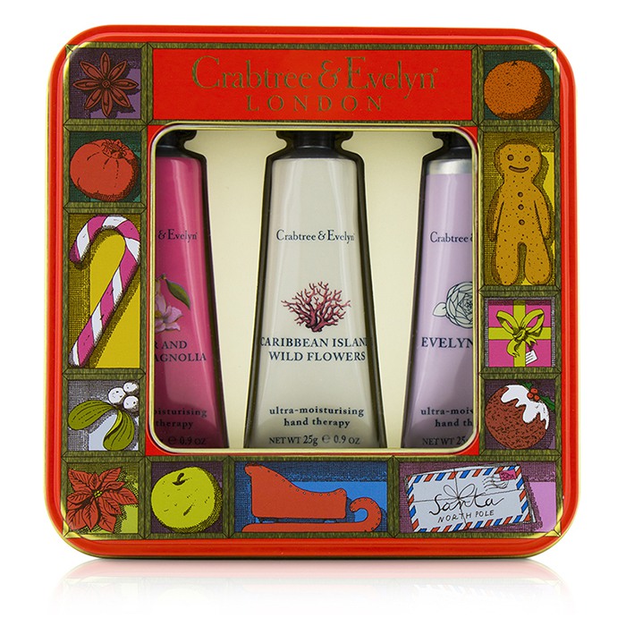 Кремы для рук с маслами кокоса и ши, набор из 3 шт. по 25 г (Caribbean Island, Evelyn Rose, Pear & Pink Magnolia)