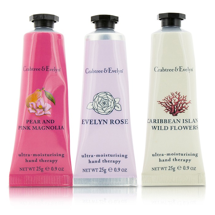 Кремы для рук с маслами кокоса и ши, набор из 3 шт. по 25 г (Caribbean Island, Evelyn Rose, Pear & Pink Magnolia)