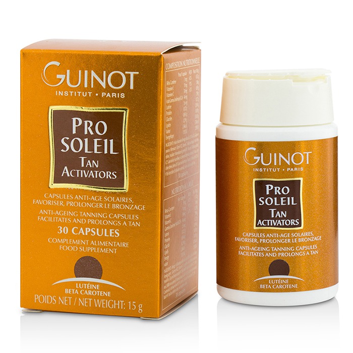 Guinot активаторы загара с бета-каротином для ровного и стойкого загара, 30 капсул
