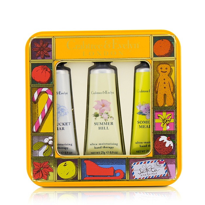 Набор кремов для рук Crabtree & Evelyn Countryside Florals, 3x25 г, увлажнение и защита кожи