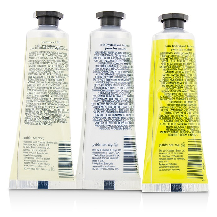 Набор кремов для рук Crabtree & Evelyn Countryside Florals, 3x25 г, увлажнение и защита кожи