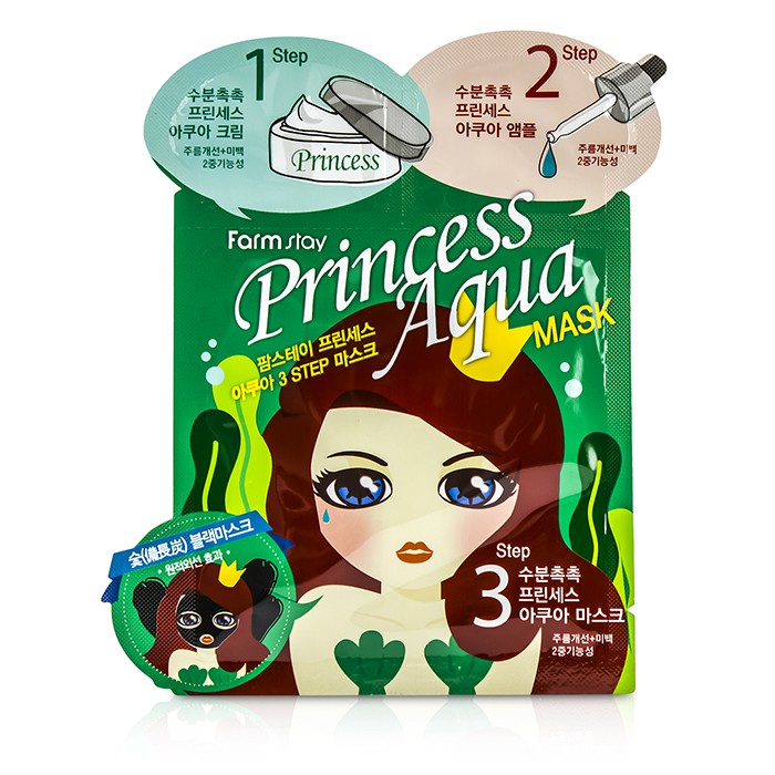 Трехступенчатая маска для лица Farm Stay Princess Aqua, 10 шт. — увлажнение, питание, сияние кожи