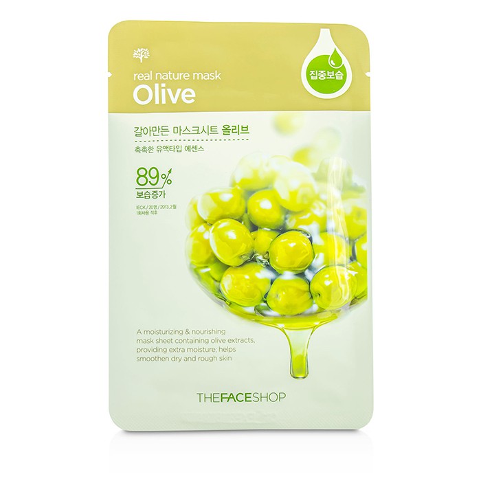 Маска для лица The Face Shop Real Nature с экстрактом оливы 10x23 г - увлажняющая и питающая