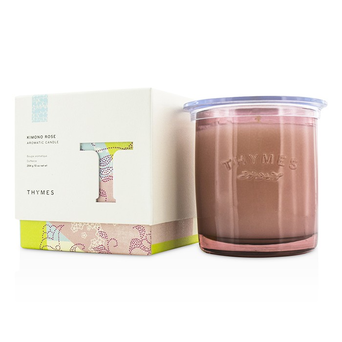 Ароматическая свеча Thymes «Кимоно Роза» 284 г — нежный цветочный аромат для уюта и расслабления