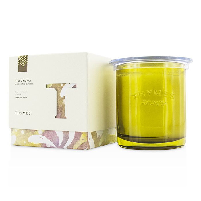 Ароматическая свеча Thymes Tiare Monoi, 284 г – уютный свет и нежный аромат для вашего дома