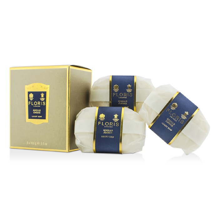 Изысканное мыло Floris с маслом ши для деликатного очищения кожи, 3x100 г