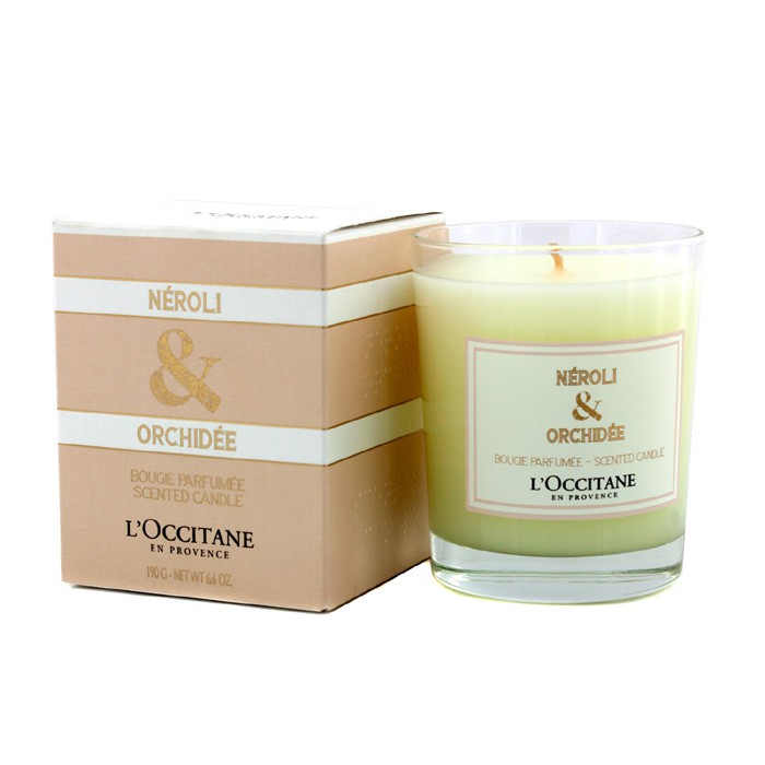 Ароматическая свеча L'Occitane с нероли и орхидеей для создания уюта и гармонии, 190 г