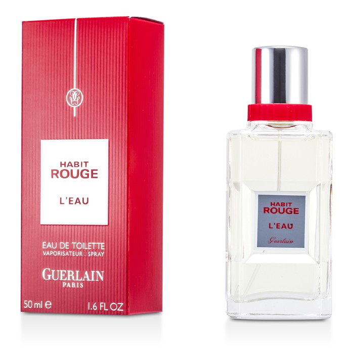 Guerlain Habit Rouge L'Eau туалетная вода для мужчин, 50 мл с нотами апельсина и ванили