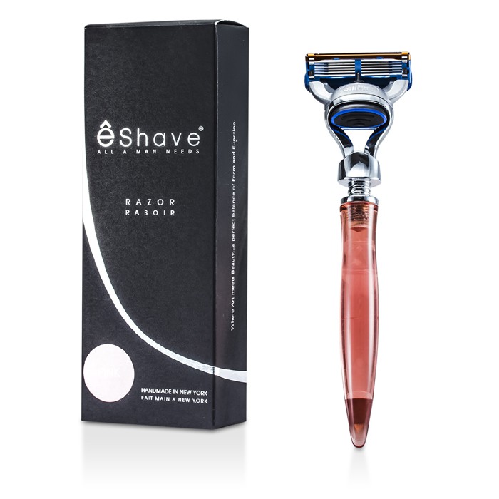 Станок для бритья Eshave с лезвиями Gillette Fusion, розовый, 1 шт.