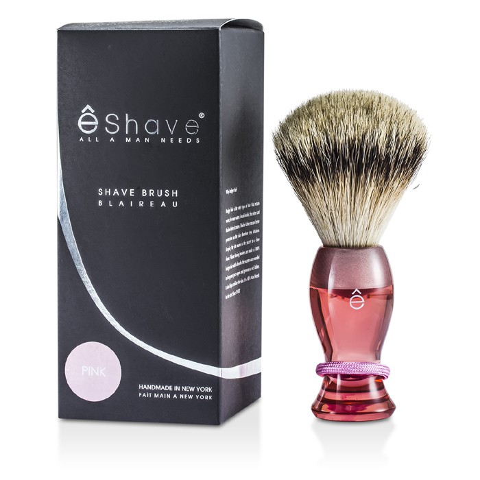 Щётка для бритья Eshave из бараньего волоса, розовая, 1 шт.