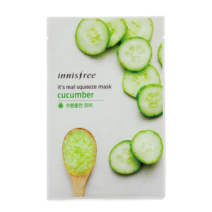 Увлажняющая маска для лица с экстрактом огурца Innisfree, 10 шт.