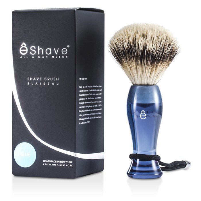 Кисть для бритья Eshave с соболиным волосом, синяя, 1 шт.