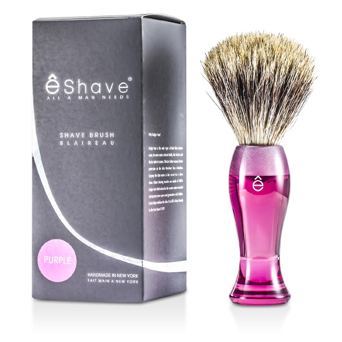 Кисть для бритья Eshave с барсучьим волосом, фиолетовая, 1 шт.