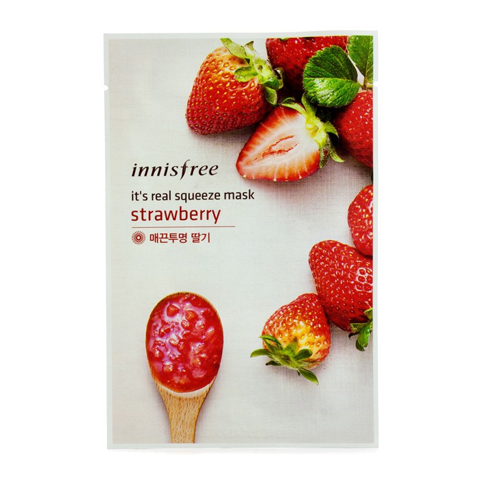 Innisfree тканевая маска для лица с экстрактом клубники 10 шт. - увлажнение и сияние кожи