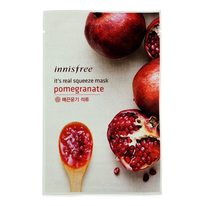 Innisfree маска для лица с экстрактом граната, 10 шт. - укрепляющий и осветляющий эффект