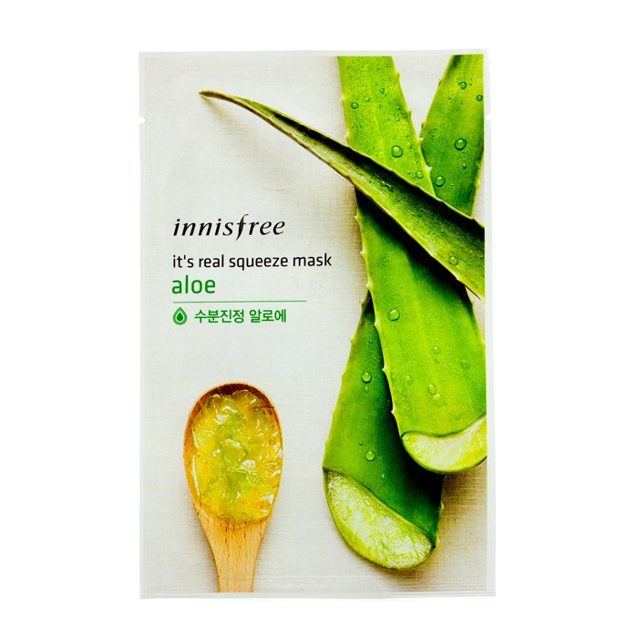 Маска для лица Innisfree с экстрактом алоэ вера, 10 шт. — увлажнение и успокоение для всех типов кожи