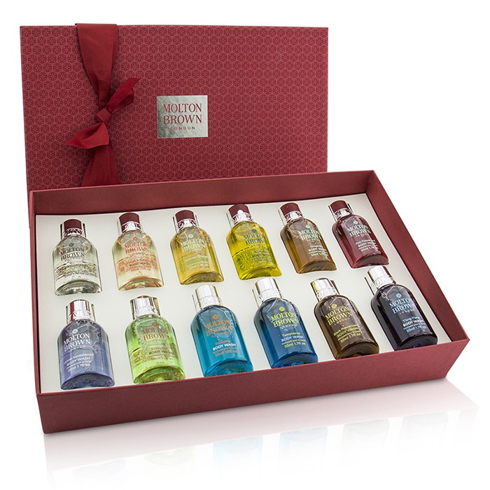 Мини-гели для душа Molton Brown, 12x50 мл, разнообразие ароматов и мягкое очищение