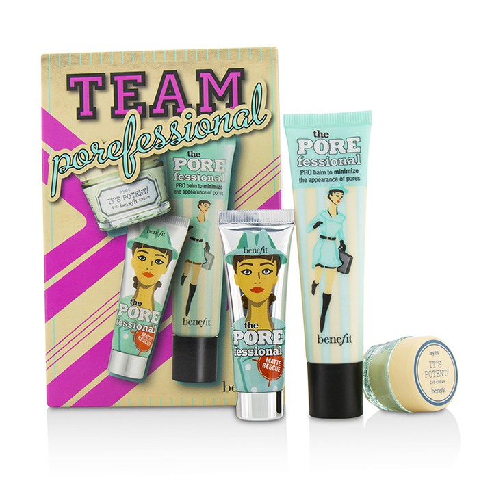 Набор средств для ухода за кожей Team Porefessional: бальзам для пор 22 мл, матирующий гель 7,5 мл, крем для глаз 3 г