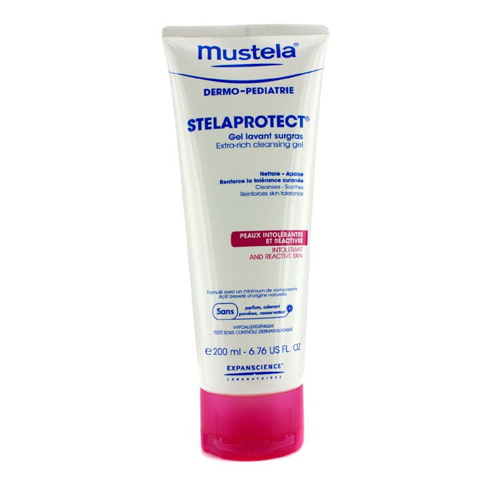 Mustela ультра-питательный гель для умывания с растительными сахарами для лица, тела и волос, 200 мл