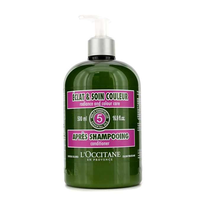 Кондиционер для волос L'Occitane с эфирными маслами для яркости цвета, 500 мл