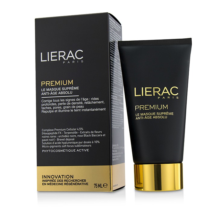 Маска для лица Lierac Premium с гиалуроновой кислотой 75 мл, против старения, для интенсивного увлажнения и питания кожи