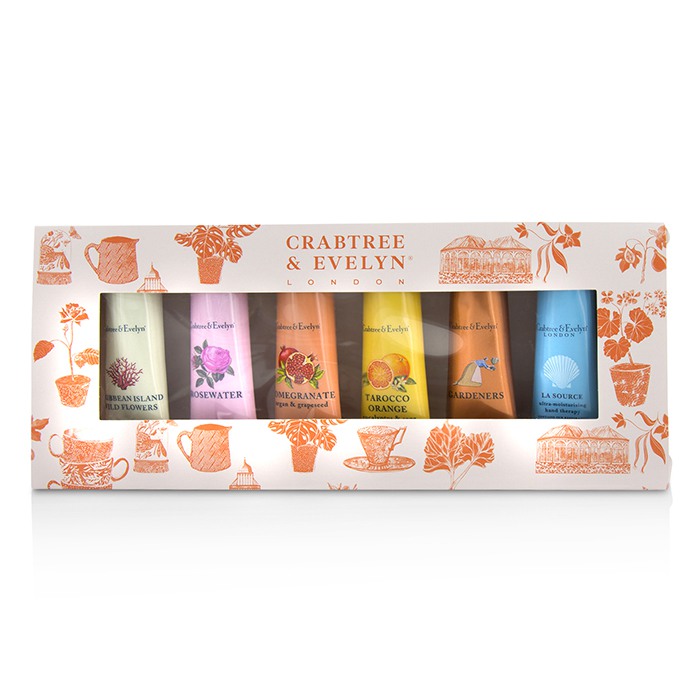 Кремы для рук Crabtree & Evelyn с экстрактами растений, набор 6x25 г