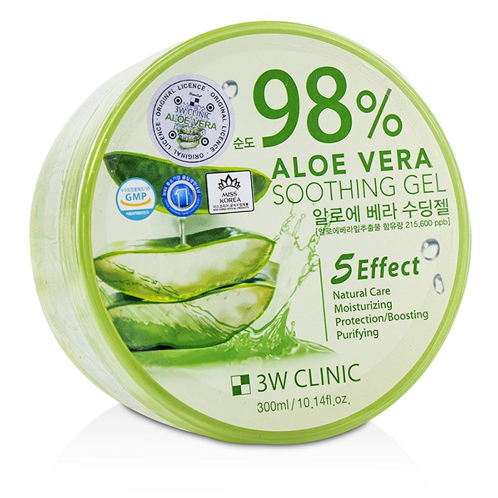 Гель с 98% алое вера успокаивающий для лица и тела 300 мл 3W Clinic
