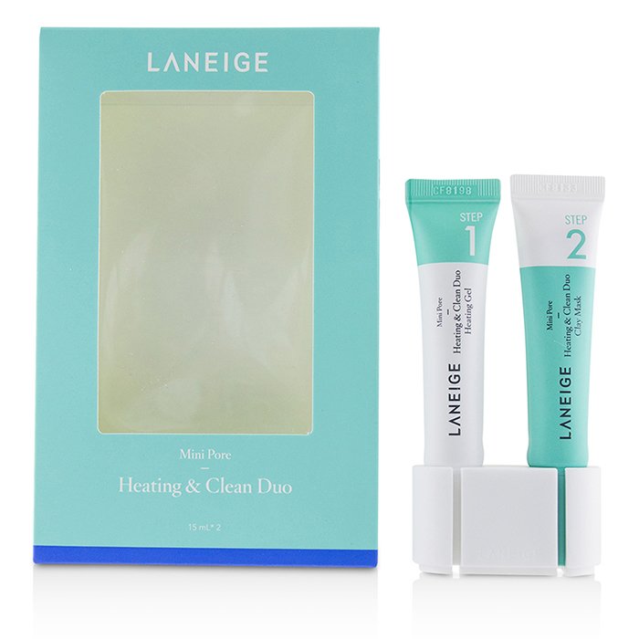 Laneige 2-шаговое средство для очищения пор с нагревающим гелем и глиняной маской, 2 шт.