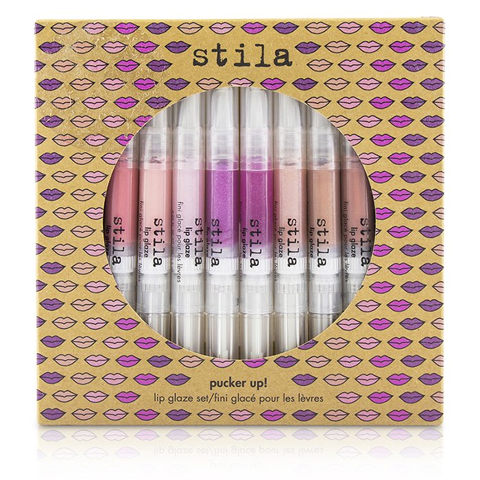 Набор блесков для губ Stila Pucker Up, 8х1.5 мл, интенсивное увлажнение и яркие оттенки