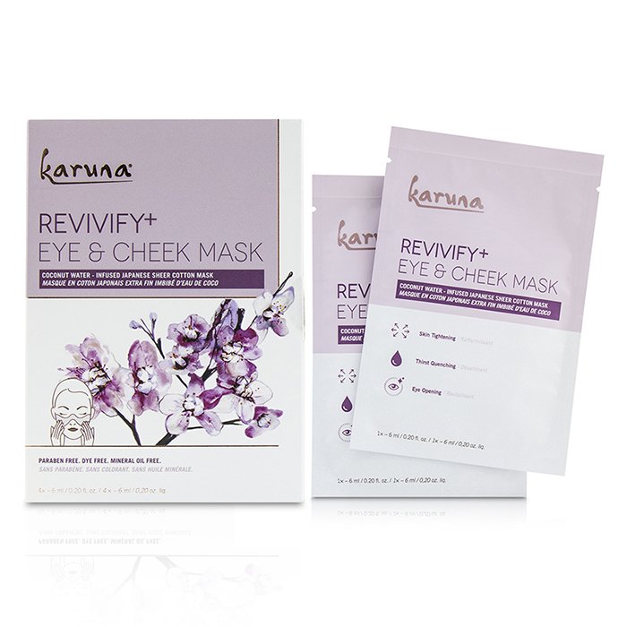 Маска для глаз и щек с кокосовой водой Karuna, 4 шт. — увлажнение и сияние кожи