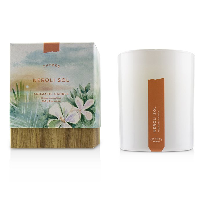 Ароматическая свеча Thymes Neroli Sol 255 г для уютной обстановки и расслабления