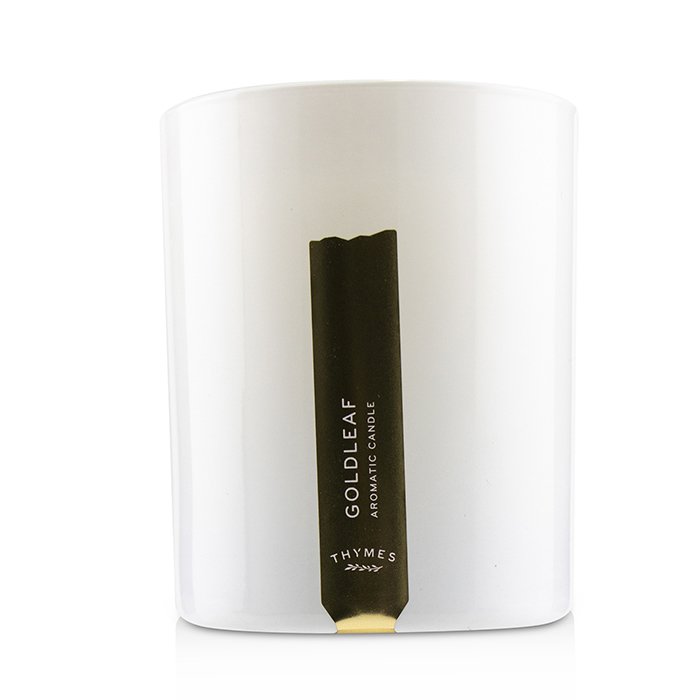 Ароматическая свеча Thymes Goldleaf, 255 г – роскошь и уют с ярким ароматом, чистое горение до 60 часов.