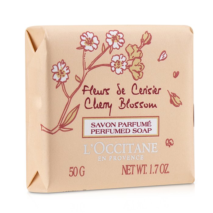 Мыло L'Occitane с экстрактом вишни, 50 г для рук и тела, цветочно-фруктовый аромат