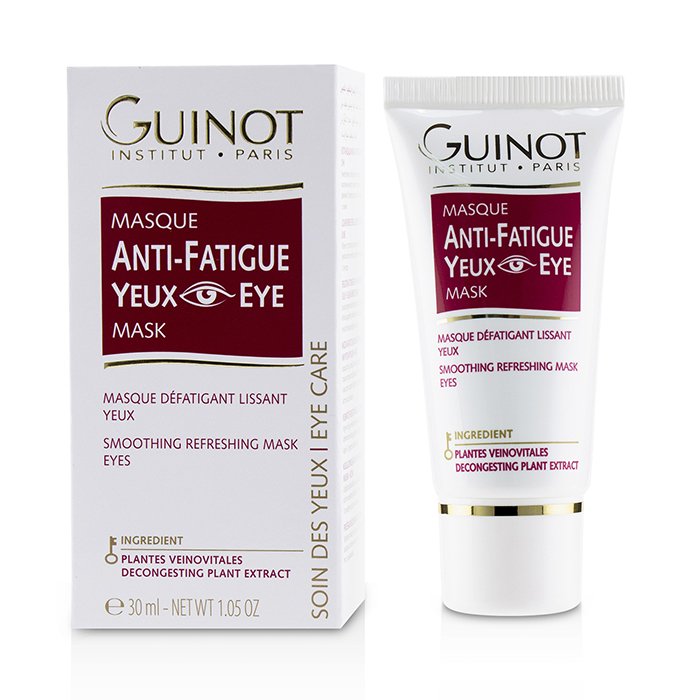 Маска для глаз Guinot с активными компонентами, 30 мл: против отечности и тёмных кругов, увлажняющая и питательная