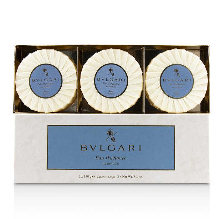 Шелковистое мыло для тела с маслом ши Bvlgari Eau Parfumee Au The Bleu, 3x150 г