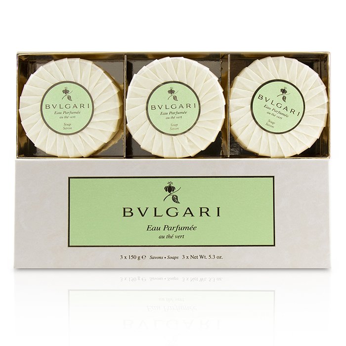 Bvlgari мыло для ванны с маслом ши и ароматом зеленого чая, 3x150 г