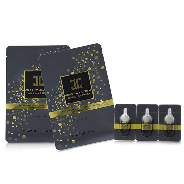 Маска для лица JayJun Gold Snow Black с экстрактом золота и черным перламутром, 5x(1ml+25ml)