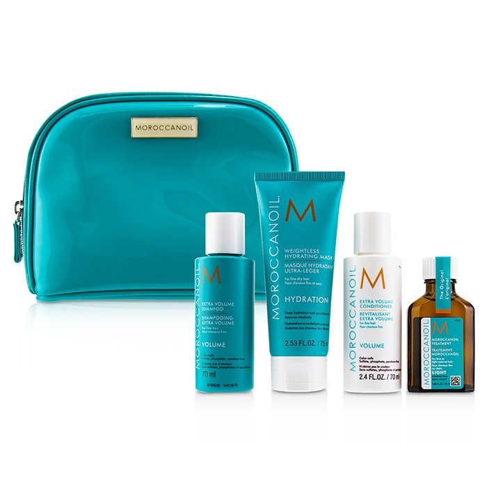 Набор для объема волос Moroccanoil (шампунь, кондиционер, маска, масло), 4 шт.