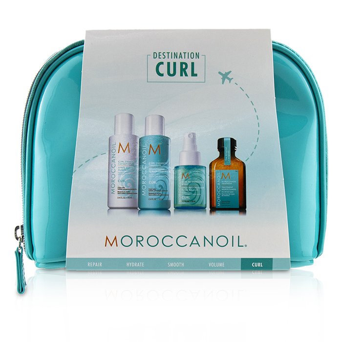 Набор для ухода за кудрявыми волосами Moroccanoil, 4 предмета: шампунь, кондиционер, спрей, масло