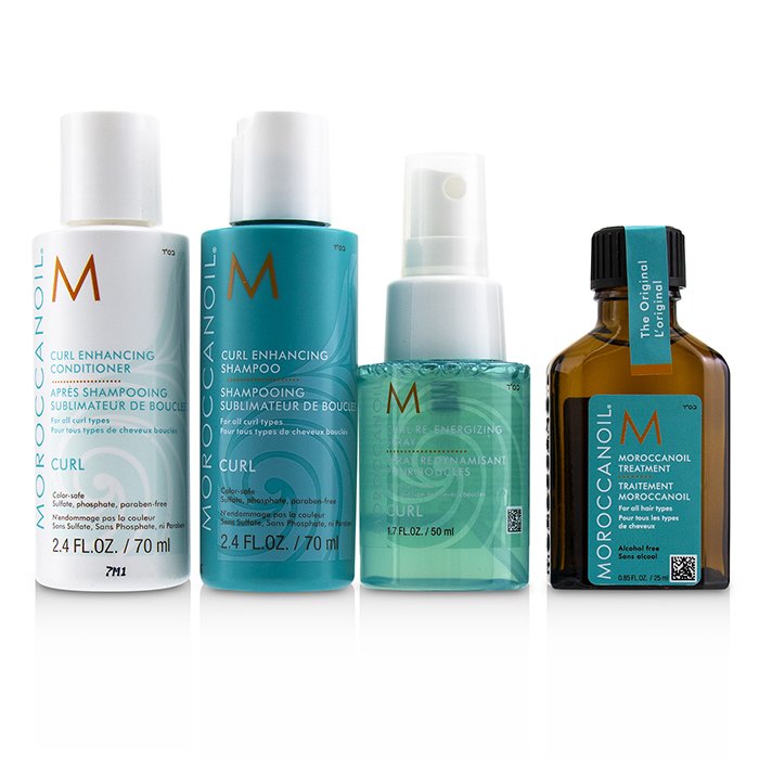 Набор для ухода за кудрявыми волосами Moroccanoil, 4 предмета: шампунь, кондиционер, спрей, масло