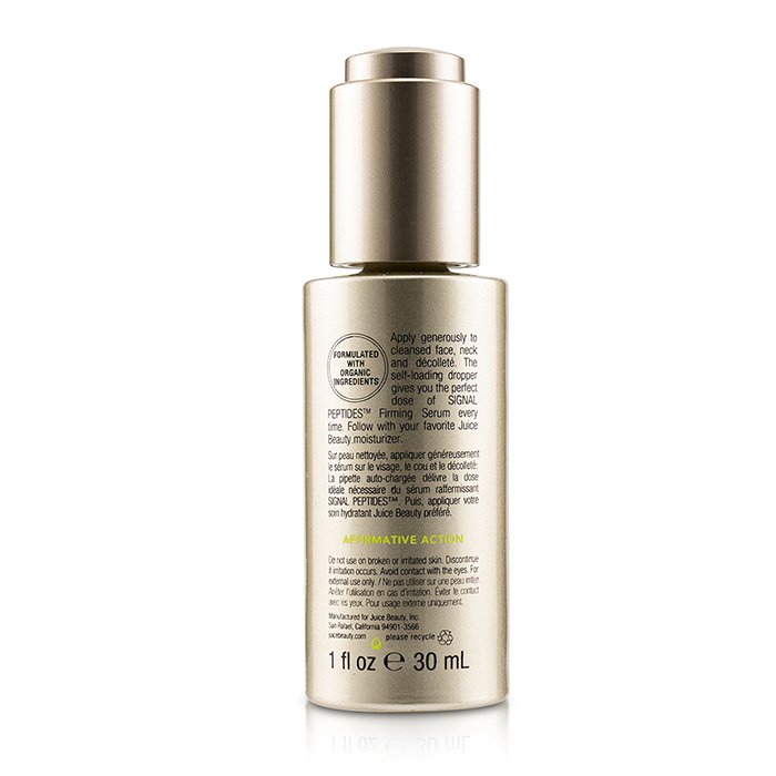 Brand: Juice BeautyOld Name: Signal Peptides Firming Serum 30ml/1ozSize: 30ml/1ozDescription: Легкий и одновременно мощный микро-серум предназначен для поддержания упругости и молодости вашей кожи. Формула основана на сертифицированных органических ингред