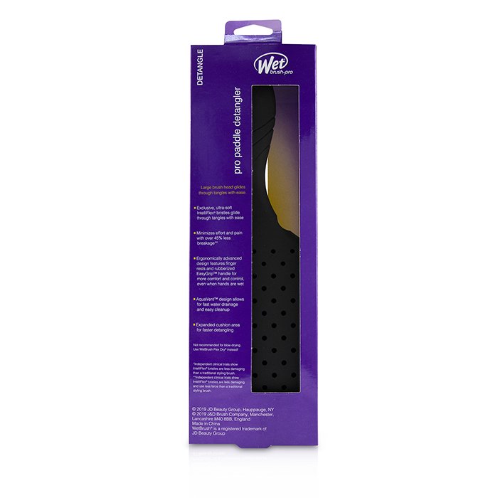 Профессиональная расческа Wet Brush Paddle Detangler для распутывания волос с щетинками IntelliFlex®, черная