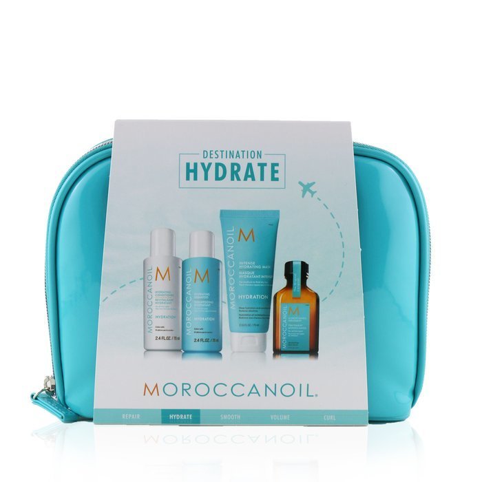 Набор для увлажнения волос Moroccanoil: шампунь, кондиционер, маска и масло, 4 предмета