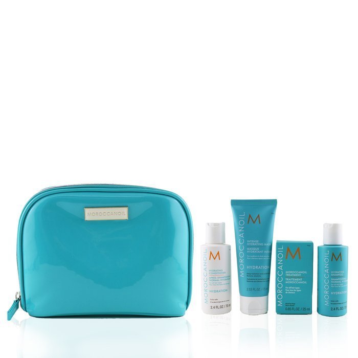 Набор для увлажнения волос Moroccanoil: шампунь, кондиционер, маска и масло, 4 предмета