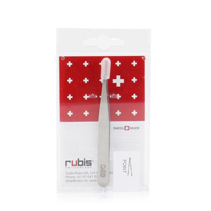 Пинцеты косметические Rubis с заостренными концами для точного удаления волос и заноз, нержавеющая сталь, швейцарское качество
