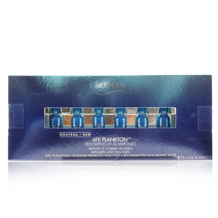 Biotherm ампулы Life Plankton для лица 8x1,3 мл — увлажнение, разглаживание морщин, 24-часовой уход